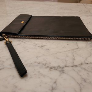 Salvatore Ferragamo Black Leather Super Soft iPad or Small Device Bag. 8.5 x 11.